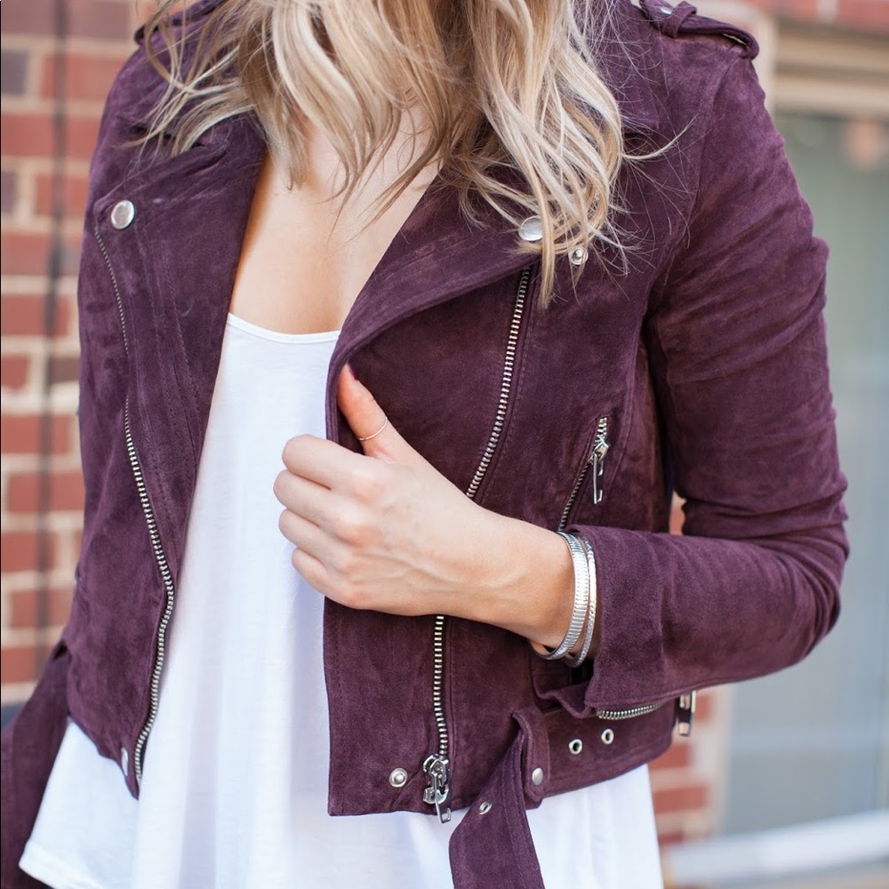 Blank NYC faux suede moto jacket